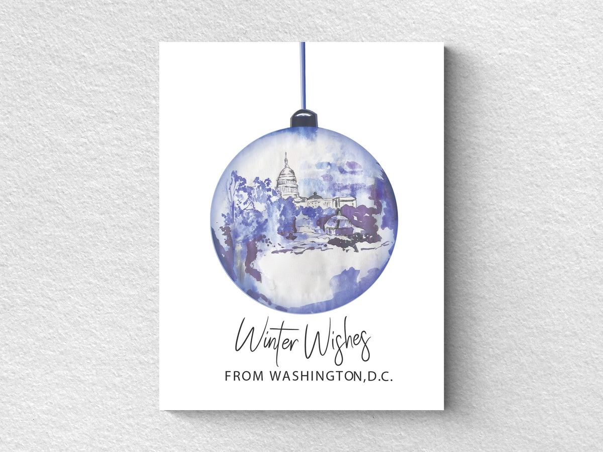 DC Christmas Ornament Greeting Cards - Set of 6