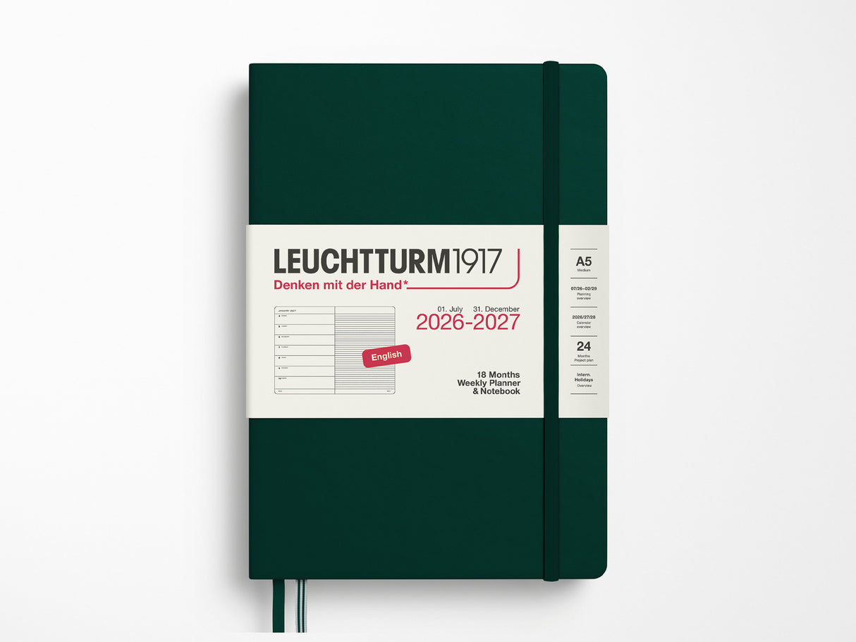 2026-2027 Leuchtturm 1917 18 Month Weekly Planner & Notebook - Forest Green