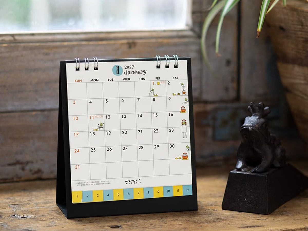 Midori Desk Calendar 2027 - Small Ojisan