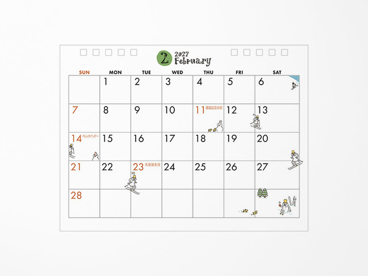 Midori Desk Calendar 2027 - Medium Ojisan