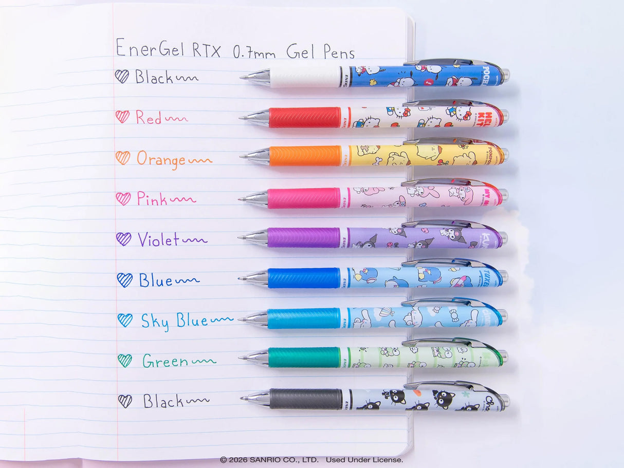 EnerGel RTX Liquid Gel Pen Hello Kitty & Friends Assorted Pairs - 2 Pack