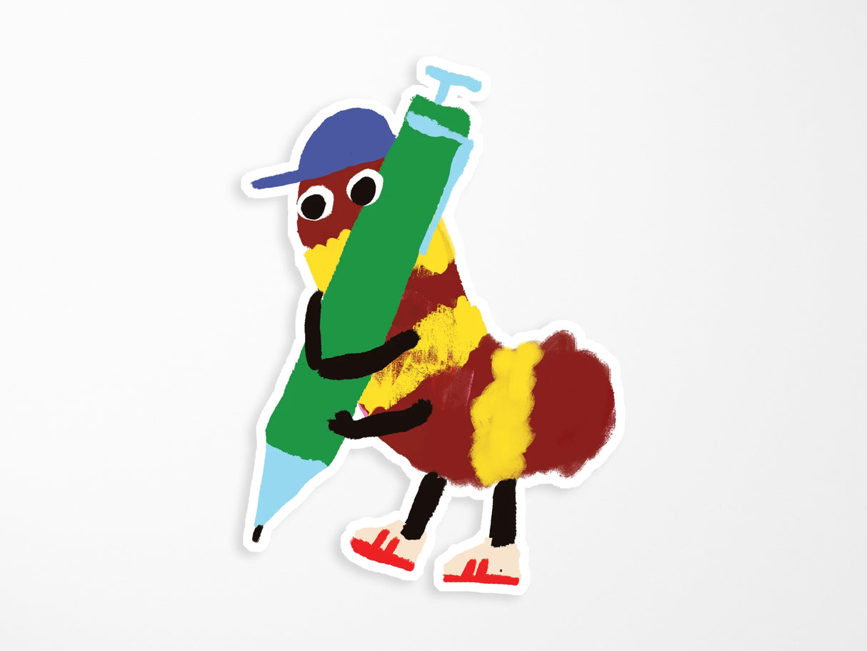Scribble Bug Vinyl Sticker
