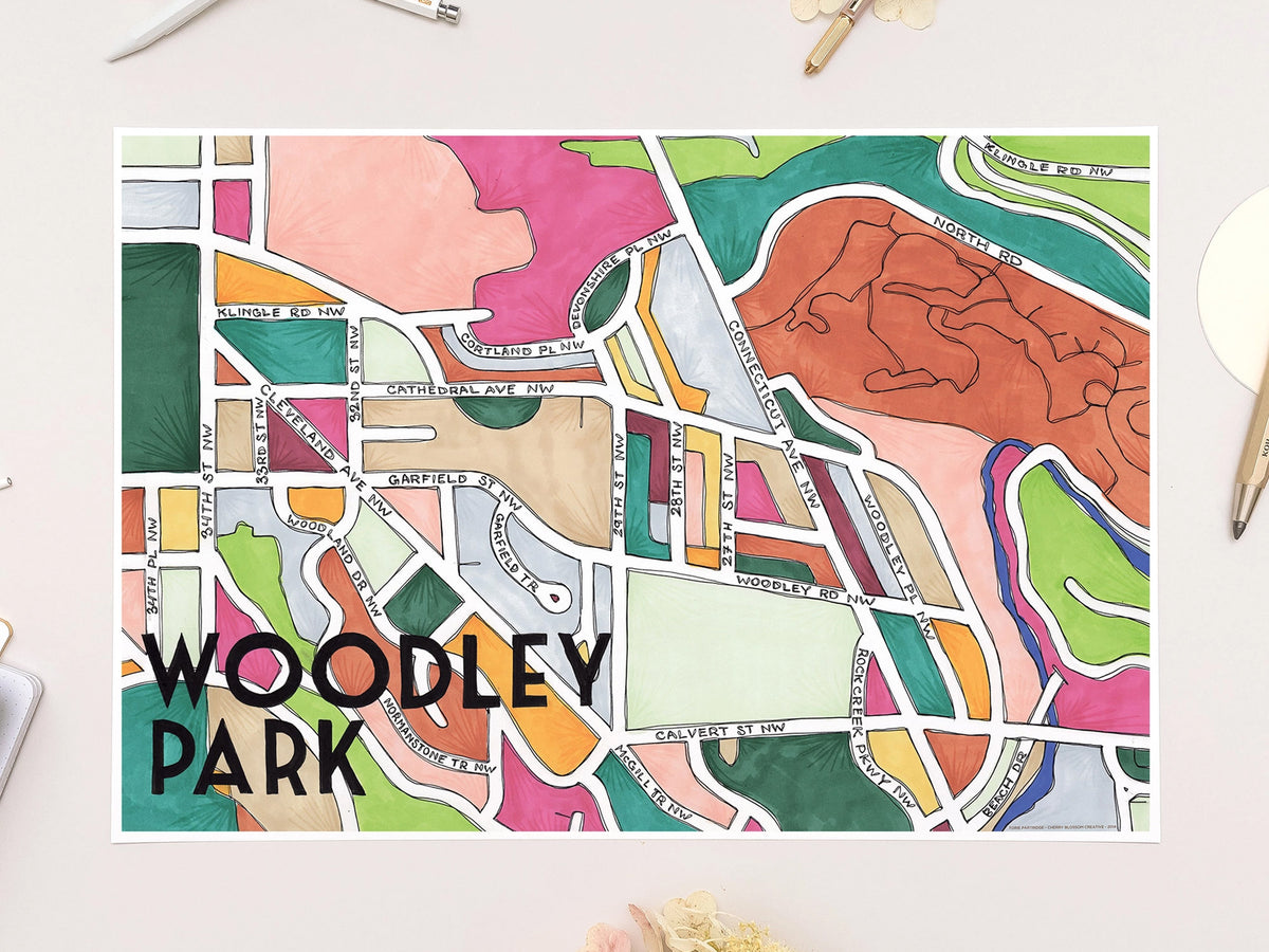 Woodley Park Art Map Poster