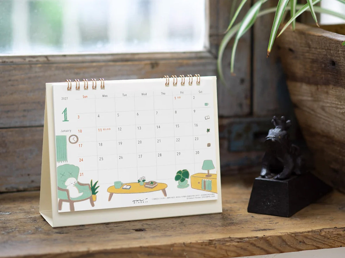 Midori Desk Calendar 2027 - Medium Dog