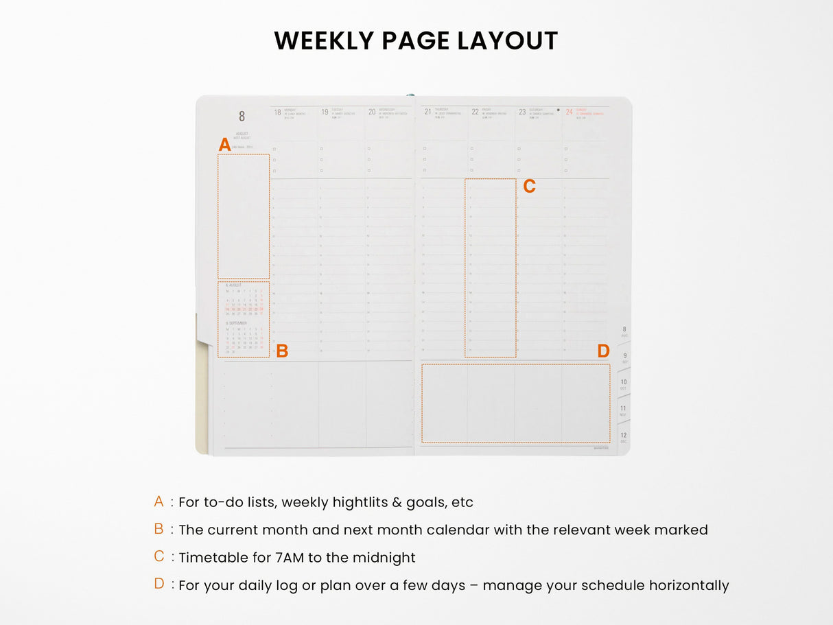 Hightide 2027 Weekly Schedule Book Nähe B6 Slim Vertical