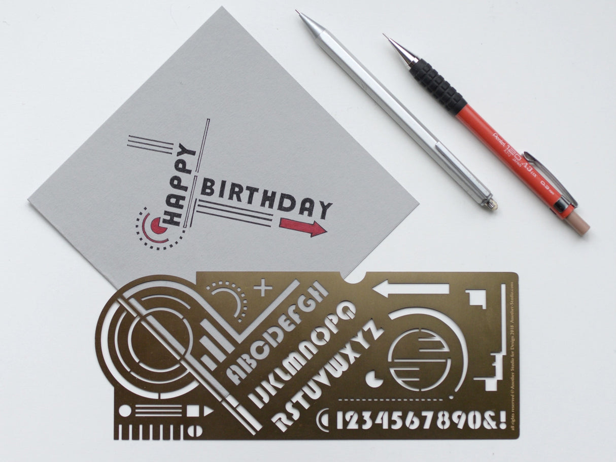 Bauhaus Brass Template Design Stencil