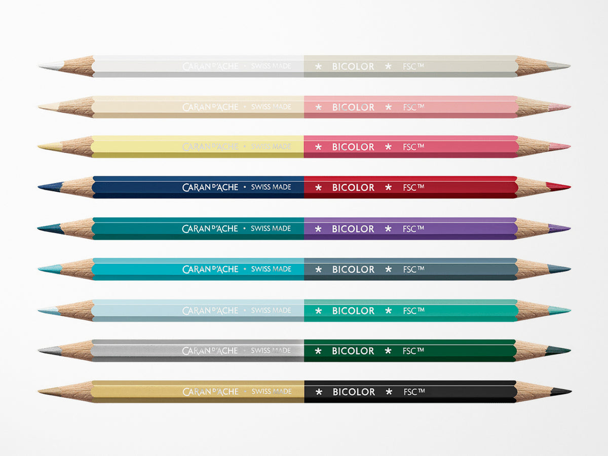 Caran D'Ache 9 Pencil Set + 1 Brush ALPINE FROST – Special Edition