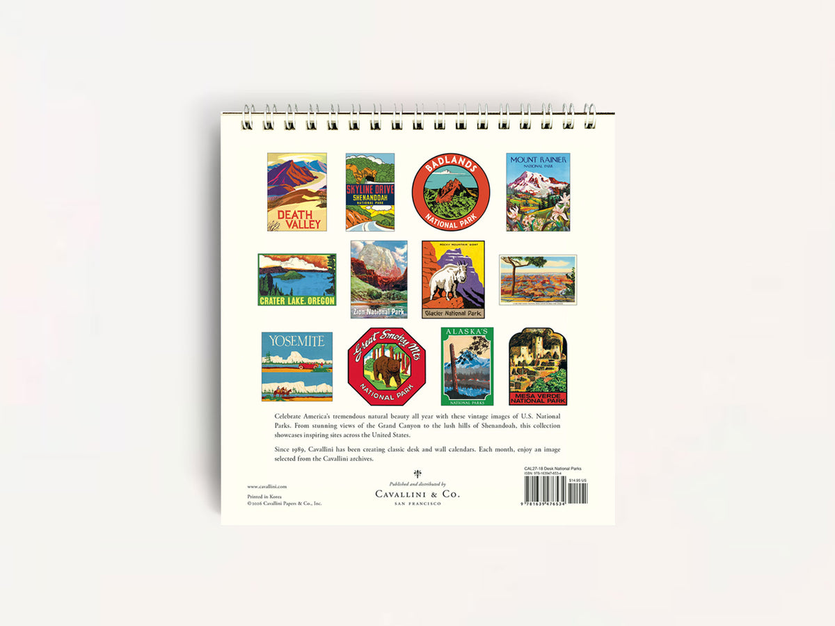 Cavallini 2027 DESK Calendar - National Parks