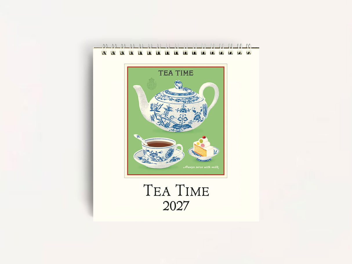 Cavallini 2027 DESK Calendar - Tea Time