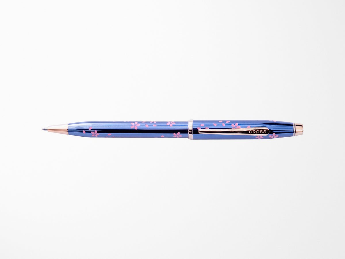 Cross Century Ballpoint Pen - Cherry Blossom Translucent Blue Lacquer
