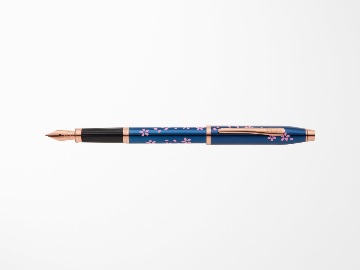 Cross Century Fountain Pen - Cherry Blossom Translucent Blue Lacquer