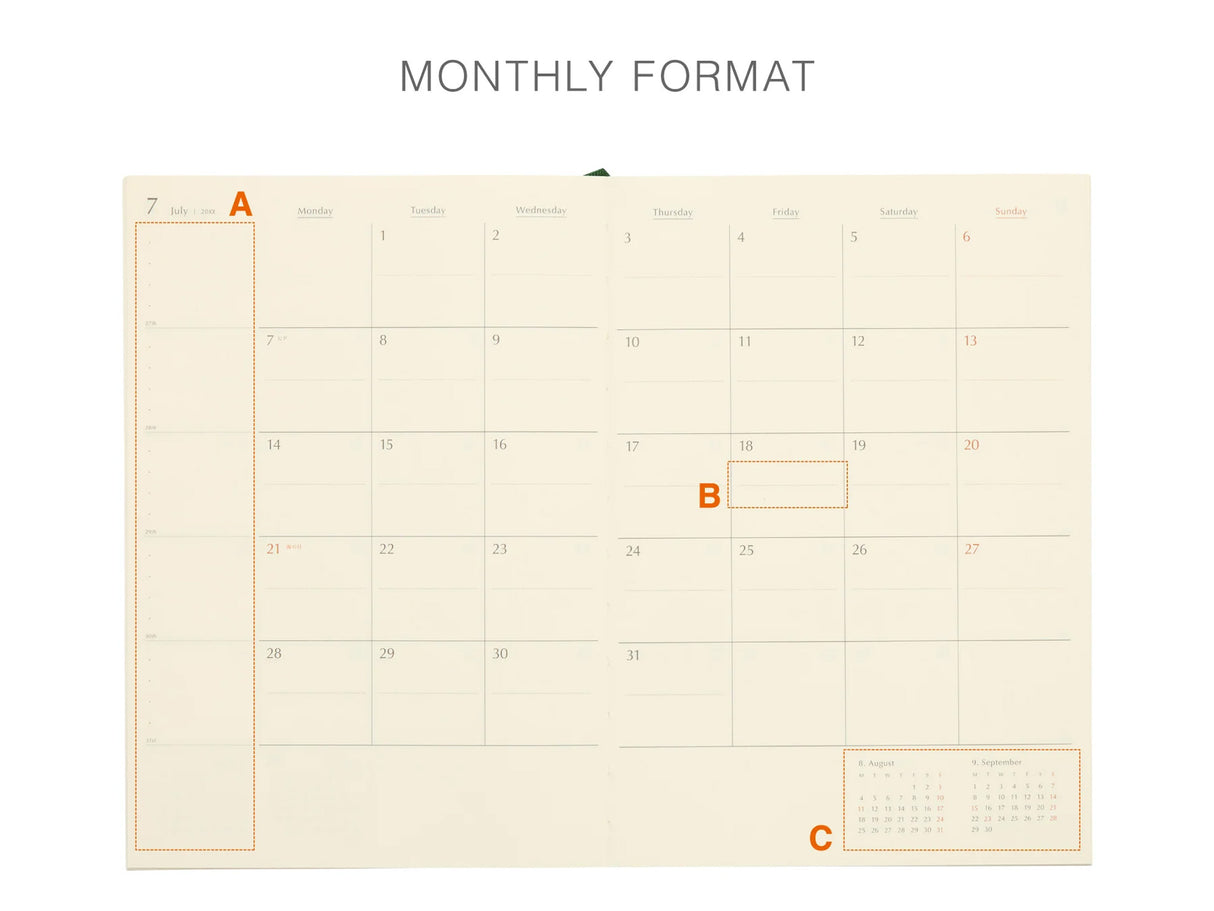 Hightide 2027 Monthly Diary Coton A5