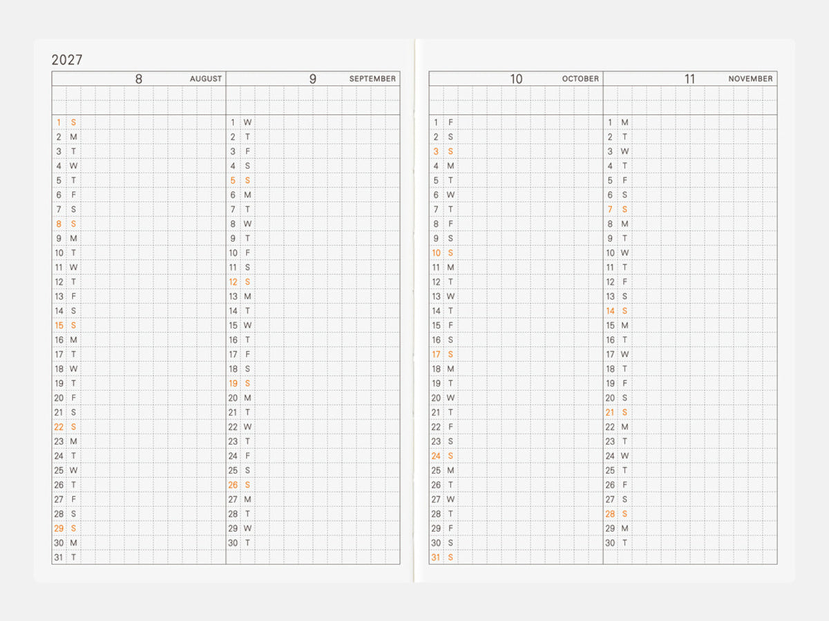 Hobonichi Techo 2027 Planner Book A6 - ENGLISH
