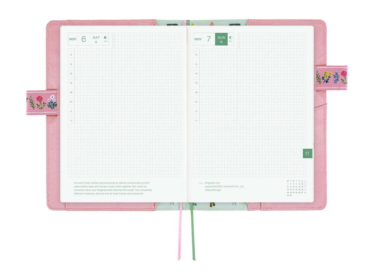 Hobonichi Techo A5 Cousin Cover - Yumi Kitagishi: White Cat Village