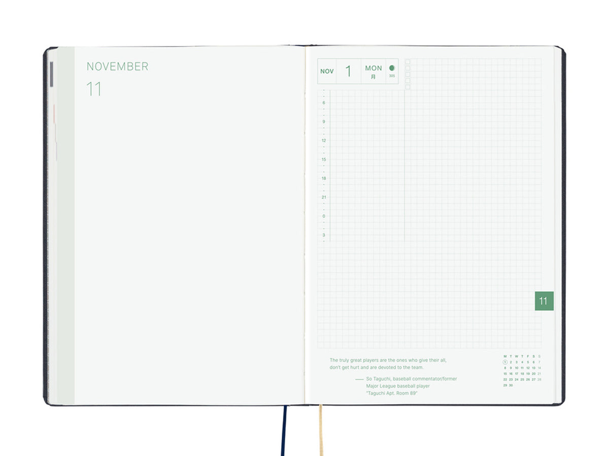 Hobonichi Techo A5 Hon 2027 - Slash (Navy)