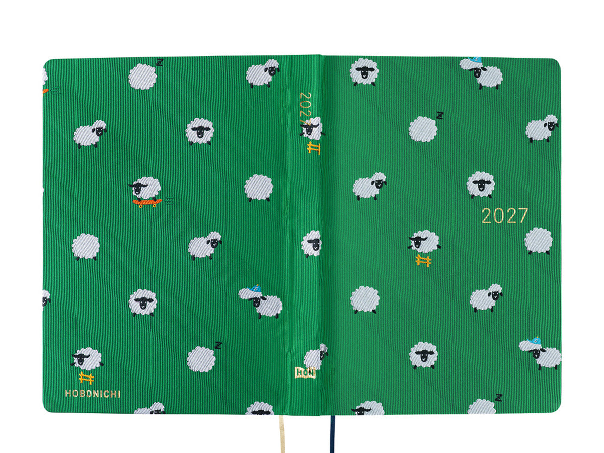Hobonichi Techo A6 Hon 2027 - Bow & Tie: Sheep Sheep Sheep (JAPANESE)