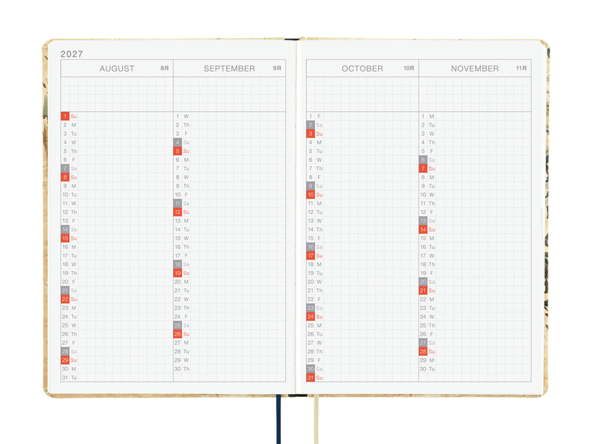 Hobonichi Techo A6 Hon 2027 - V&A Series: Vine (JAPANESE)