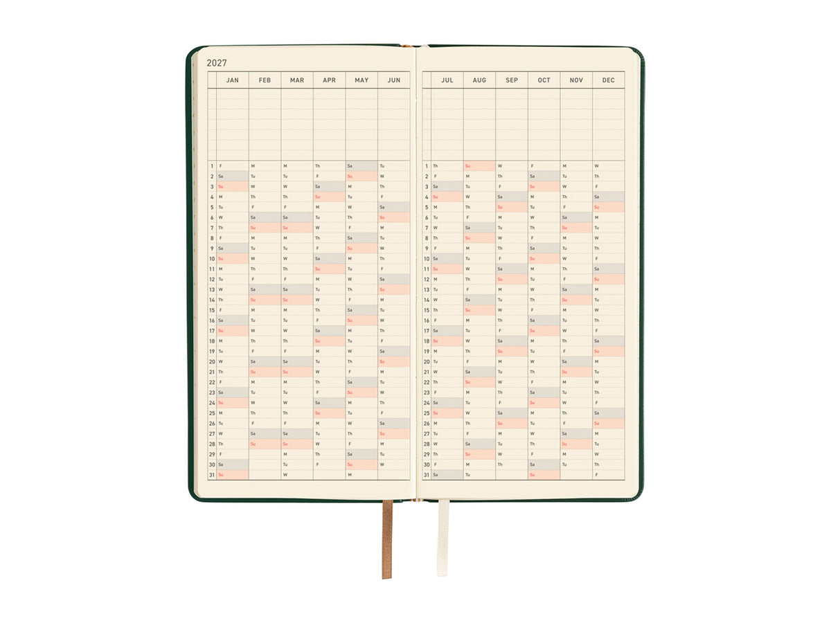 Hobonichi Techo Weeks 2027 - Leather: Forest Green