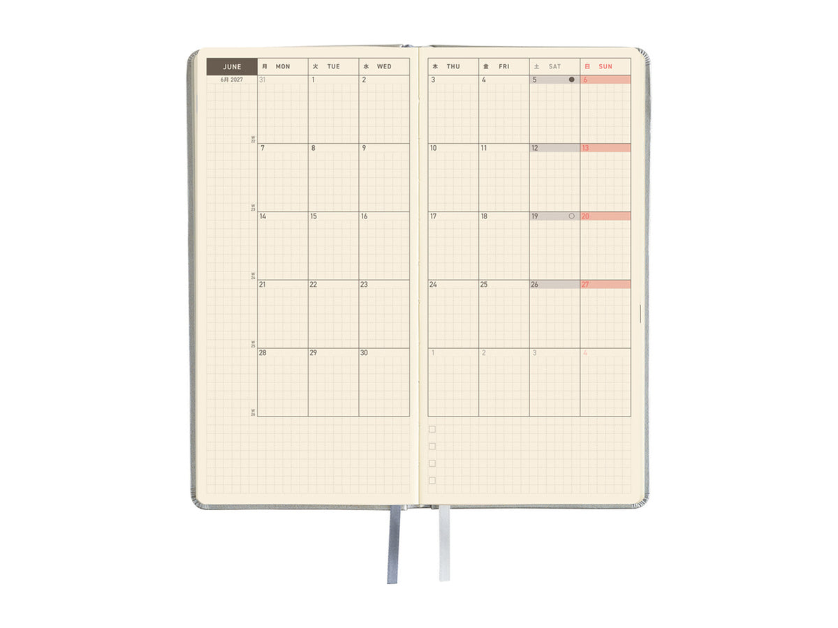 Hobonichi Techo Weeks 2027 - Leather: Noble Silver