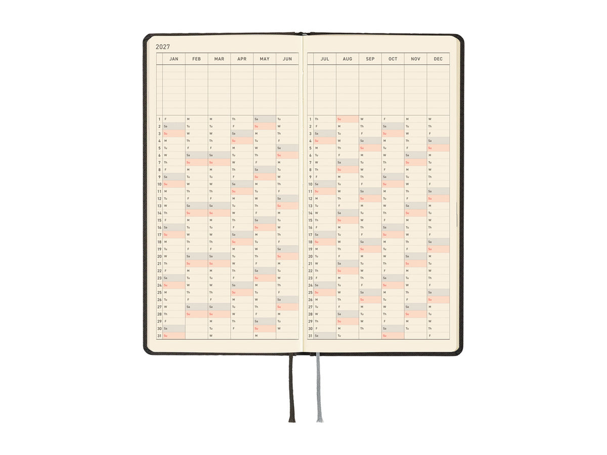 Hobonichi Techo Weeks 2027 - Paper Series: Black Argyle