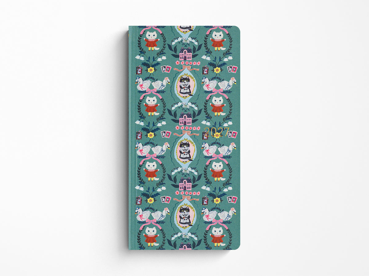 Hobonichi Techo Weeks 2027 - Yumi Kitagishi: White Cat Wallpaper