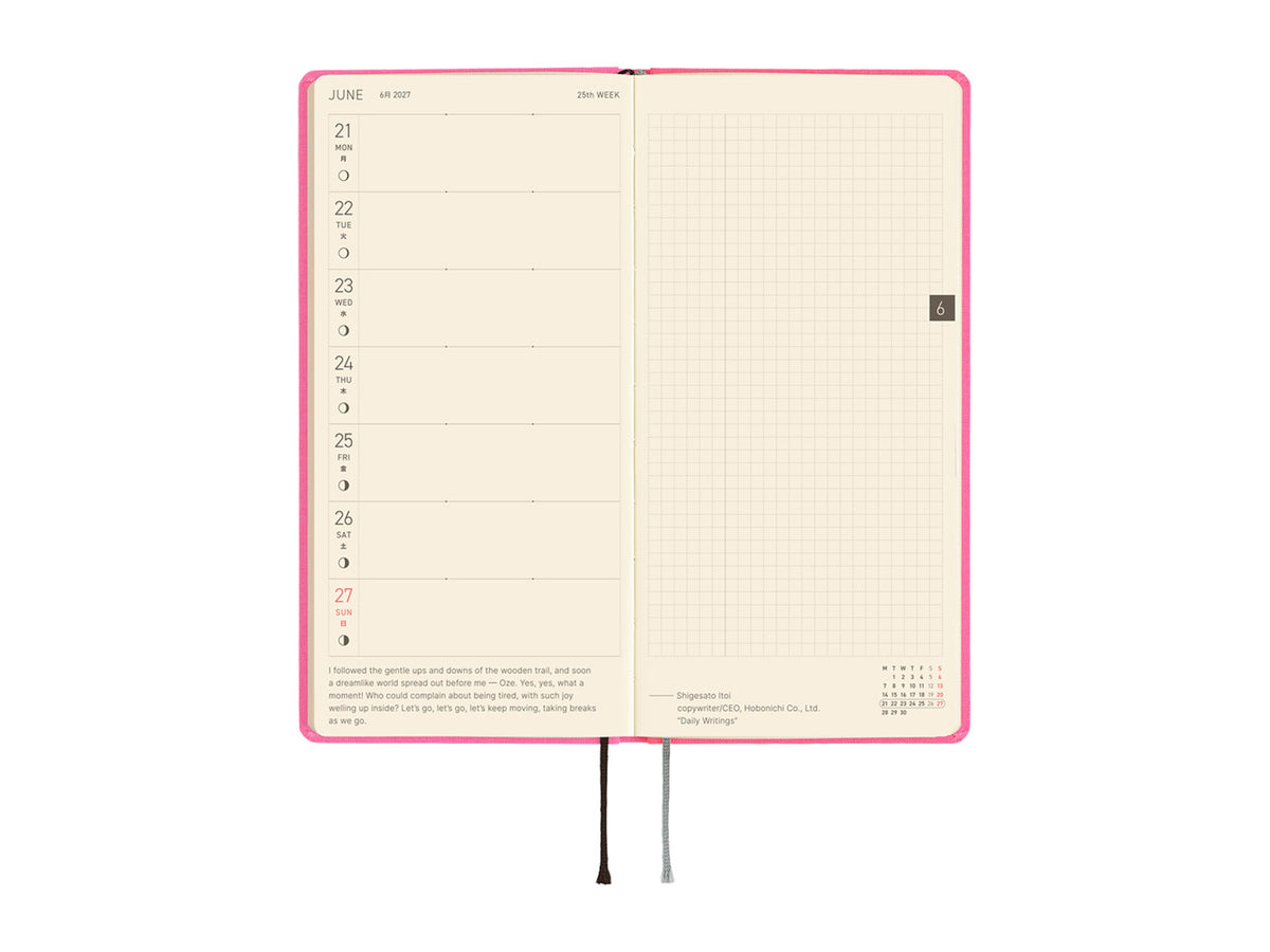 Hobonichi Techo Weeks Mega 2027 - Colors: Pink Sapphire