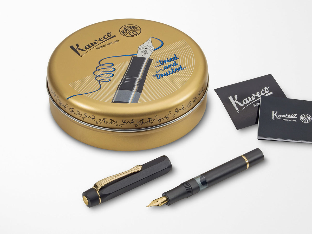 Kaweco AL Sport Piston Black and Gold Fountain Pen