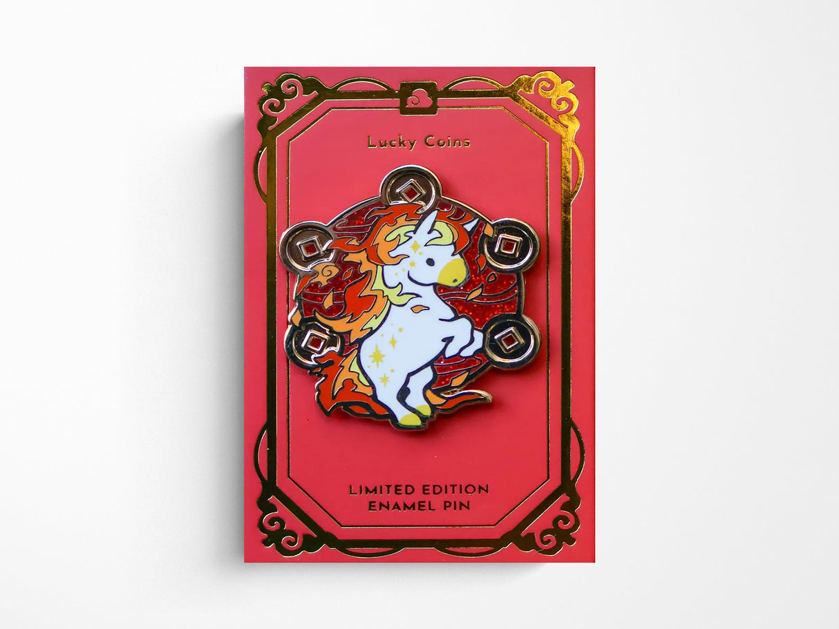 Lucky Coins Fire Horse Enamel Pin*