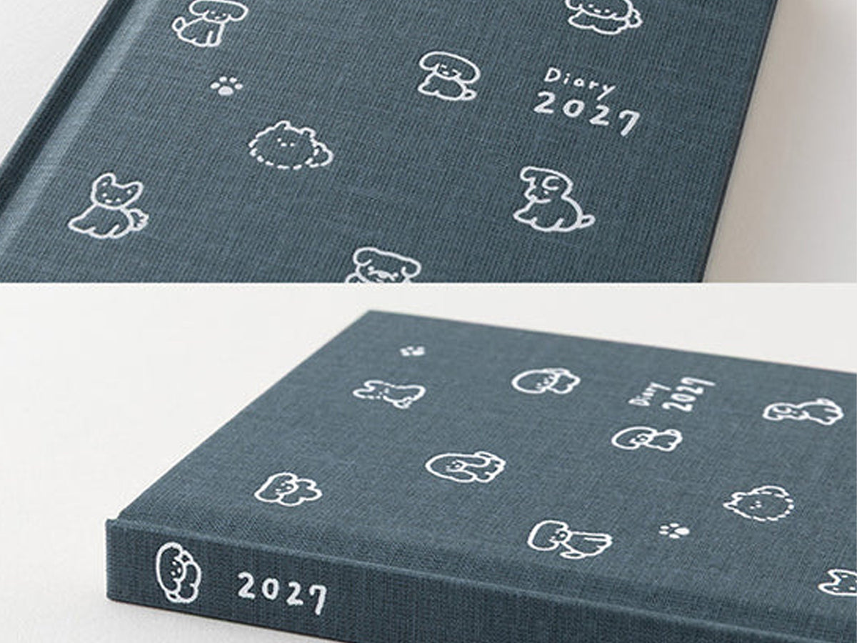 Midori Book Style Diary 2027 - Navy Dog