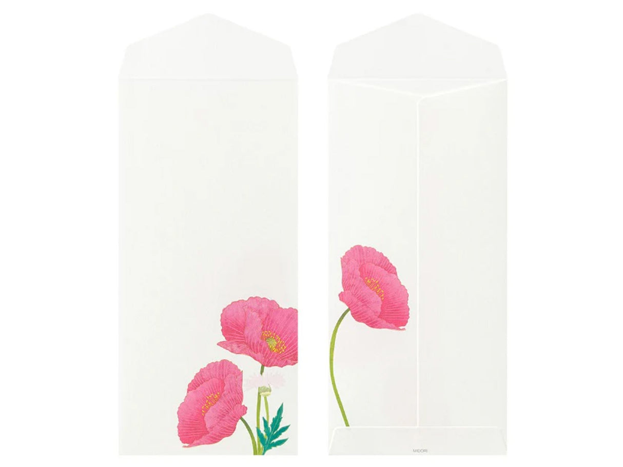 Midori Seasonal Envelopes - 018 Four Designs Poppy