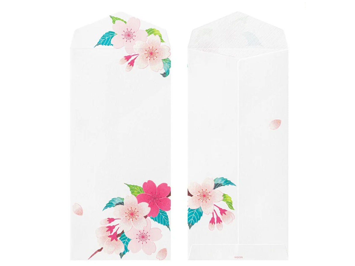 Midori Seasonal Envelopes - 022 Silk Printing Cherry Blossom