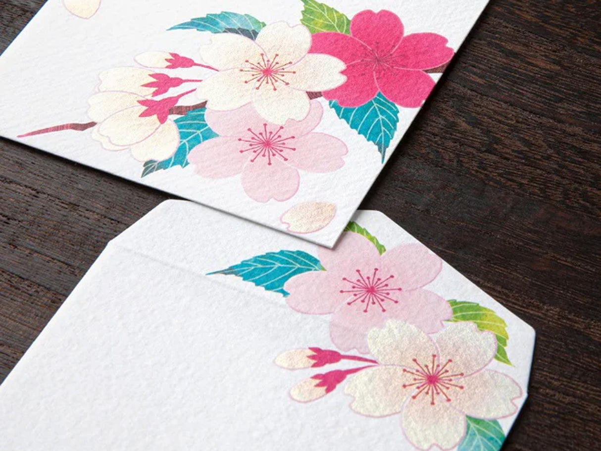 Midori Seasonal Envelopes - 022 Silk Printing Cherry Blossom
