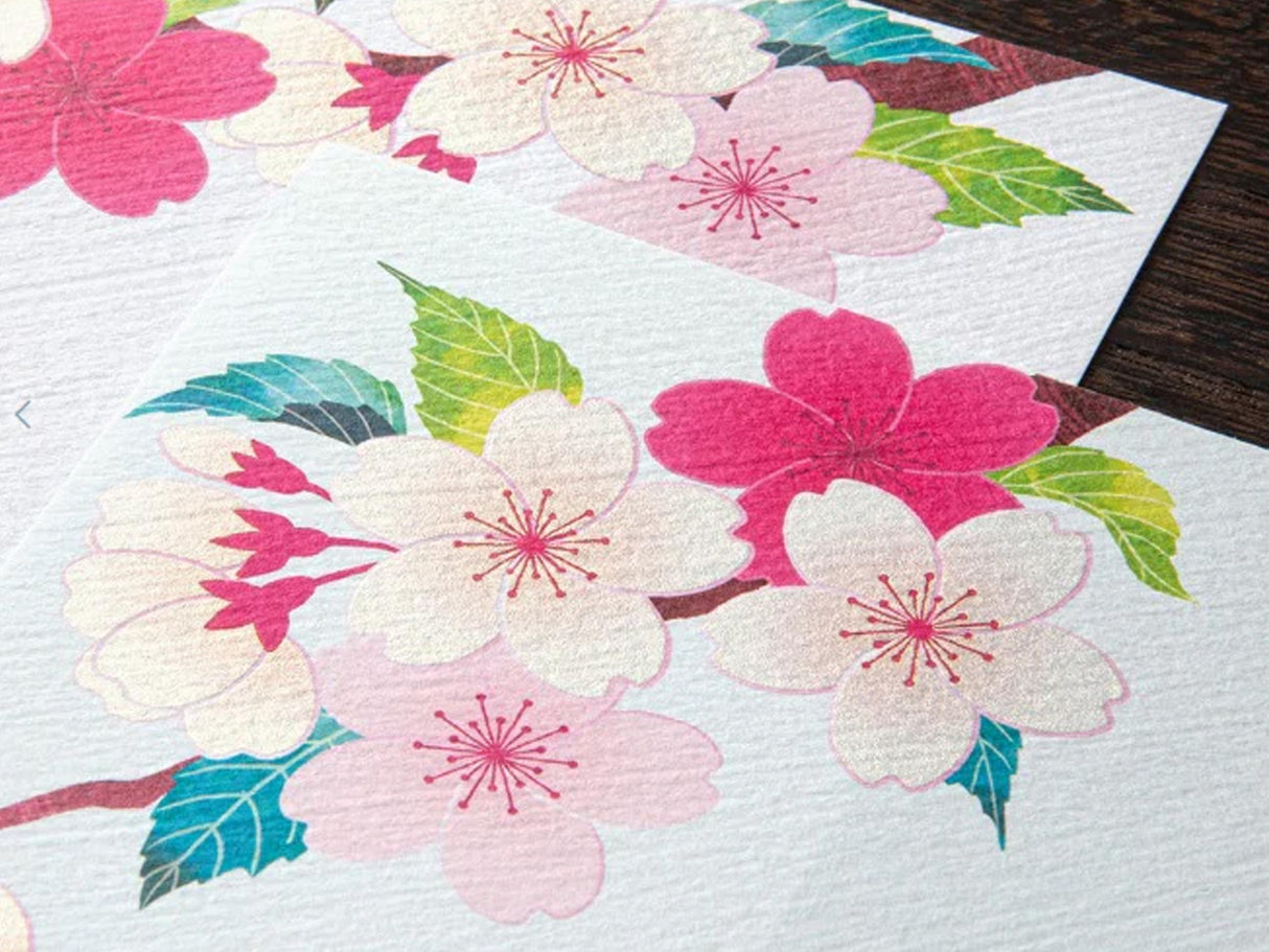 Midori Seasonal Letter Pad - 021 Silk Printing Cherry Blossom