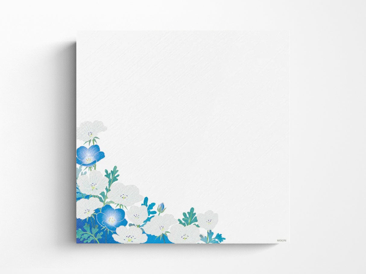 Midori Seasonal Letter Pad - 023 Silk Printing Nemophila