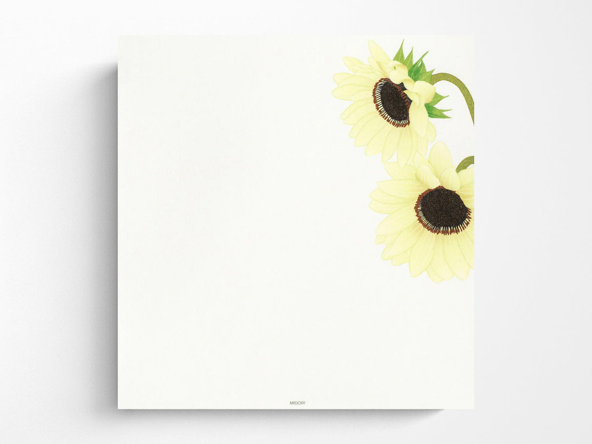 Midori Seasonal Letter Pad - 025 Four Designs Sunflower