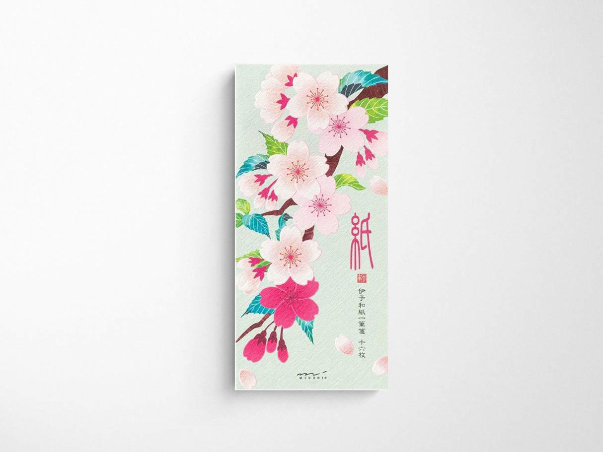 Midori Seasonal Memo Letter Pad - 601 Silk Printing Cherry Blossom