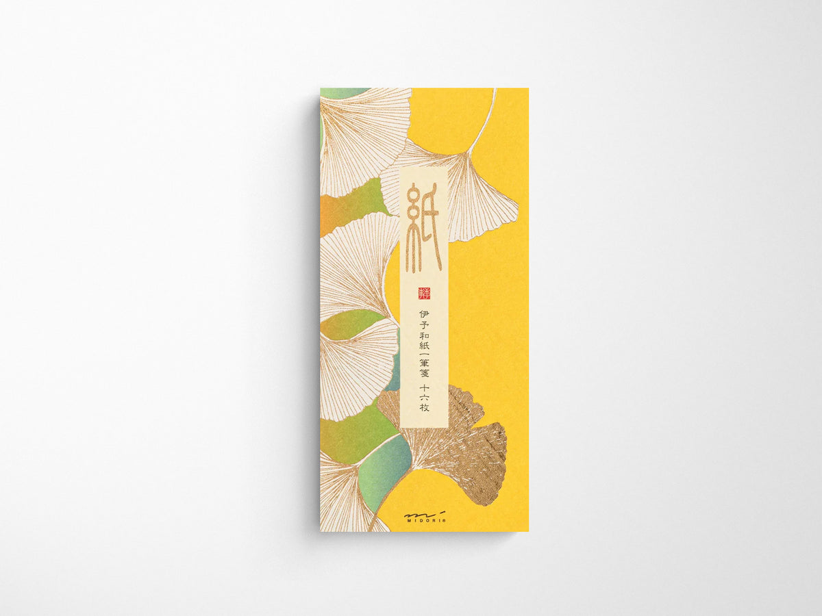 Midori Seasonal Memo Letter Pad - 610 Foil-Stamping Ginkgo