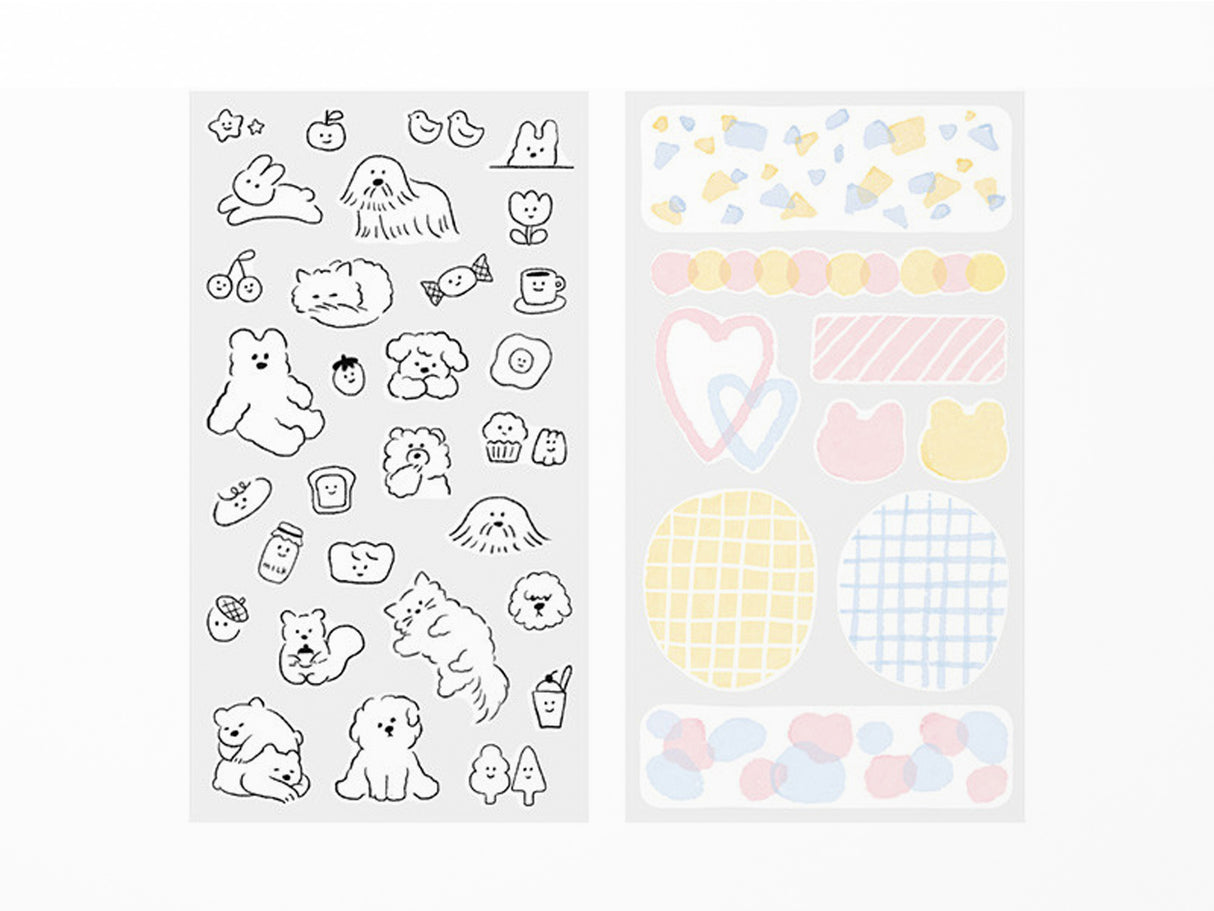 Midori Sticker Sheet Set of 2 Cute Motif