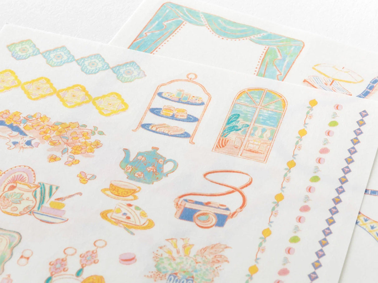 Midori Yuru Log Sticker 2 Sheets - Travel & Hotel