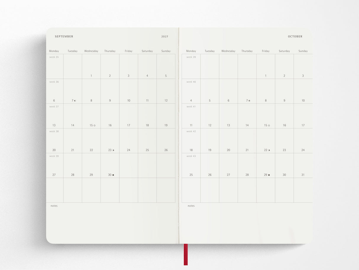 Moleskine 18 Month 2026-2027 Weekly Planner - Scarlet Red Soft Cover