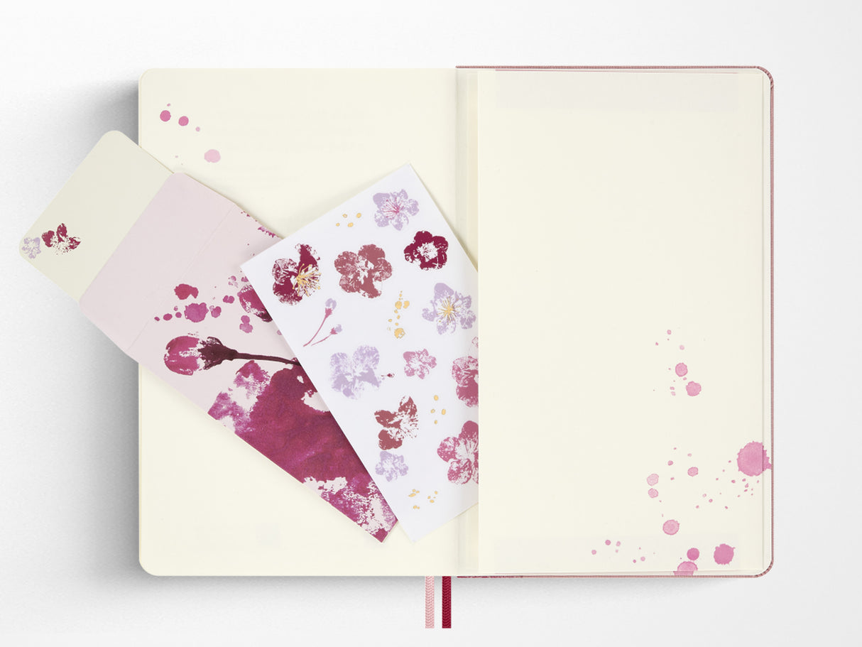 Moleskine Limited Edition Sakura 2026 Creative Set, Blossom Fabric Ruled/Blank Notebook