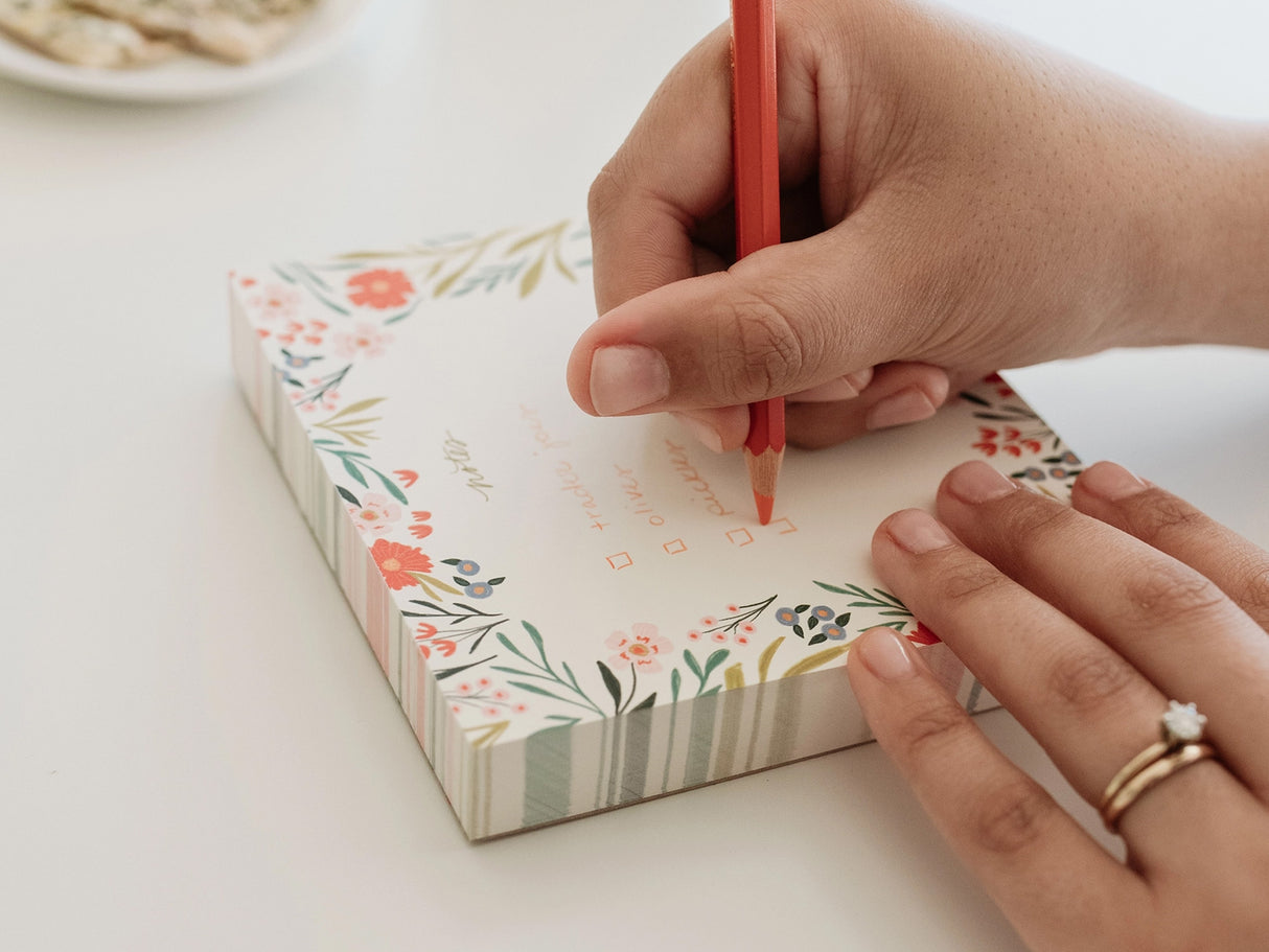 Notes Block Notepad - Floral
