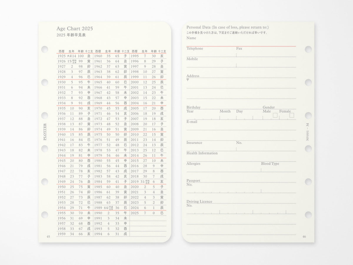 PLOTTER Refill Monthly Schedule Refill 2027 - Mini Size