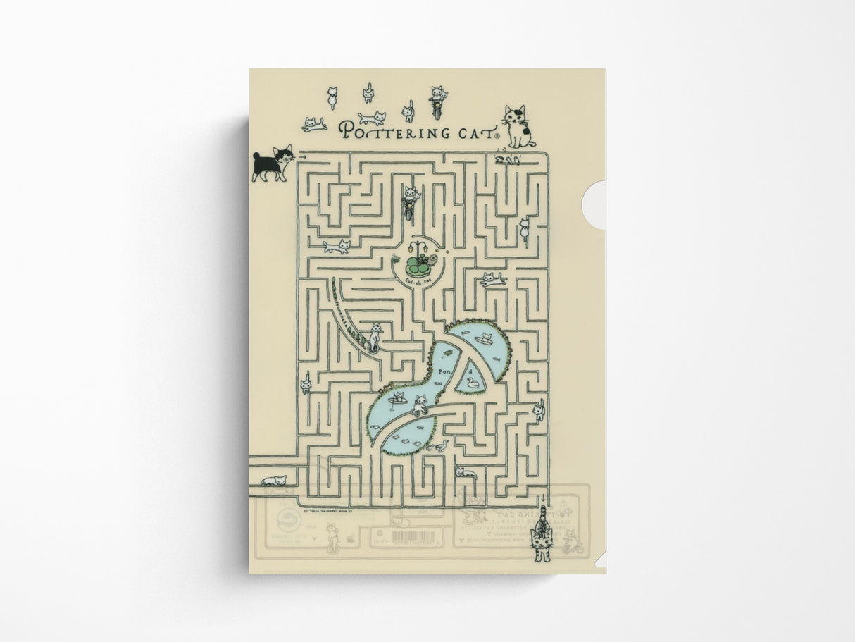 Pottering Cat Clear Folder - A4