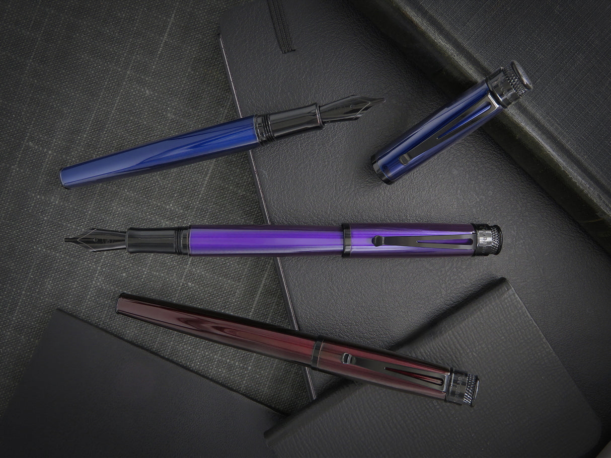 Retro 51 Stealth Lacquer Fountain Pen - Black Cherry