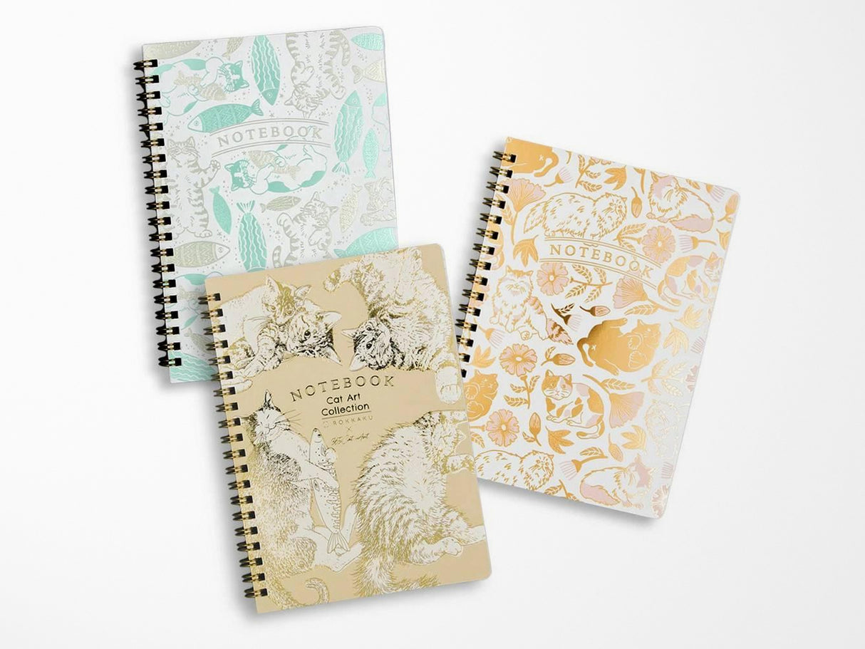 Rokkaku Cat Art Collection Ring Notebook - Circle