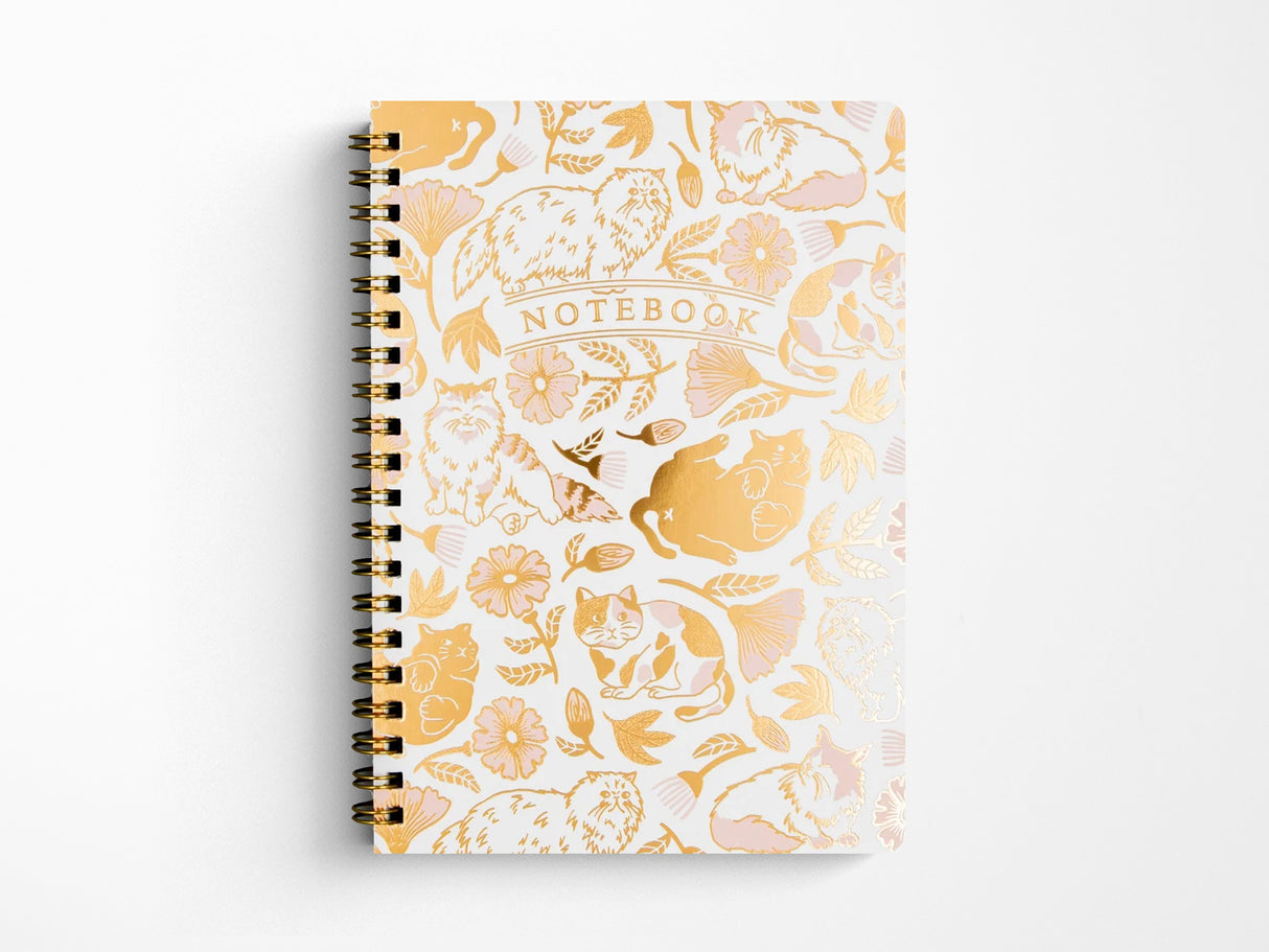 Rokkaku Cat Art Collection Ring Notebook - Flower