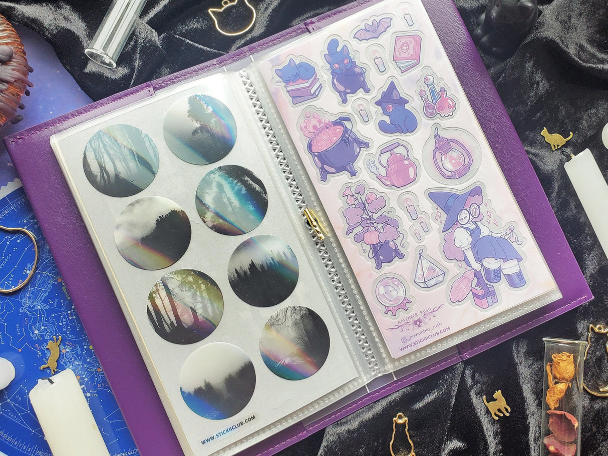 Sticker Sheets Organizer β Moonlit Cat