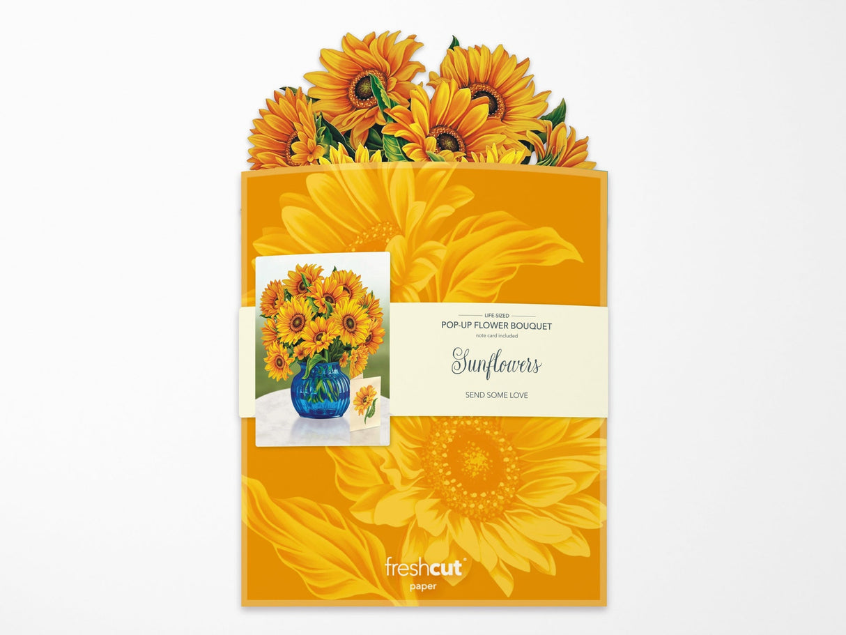 Sunflower Pop Up Greeting Bouquet - New Vase