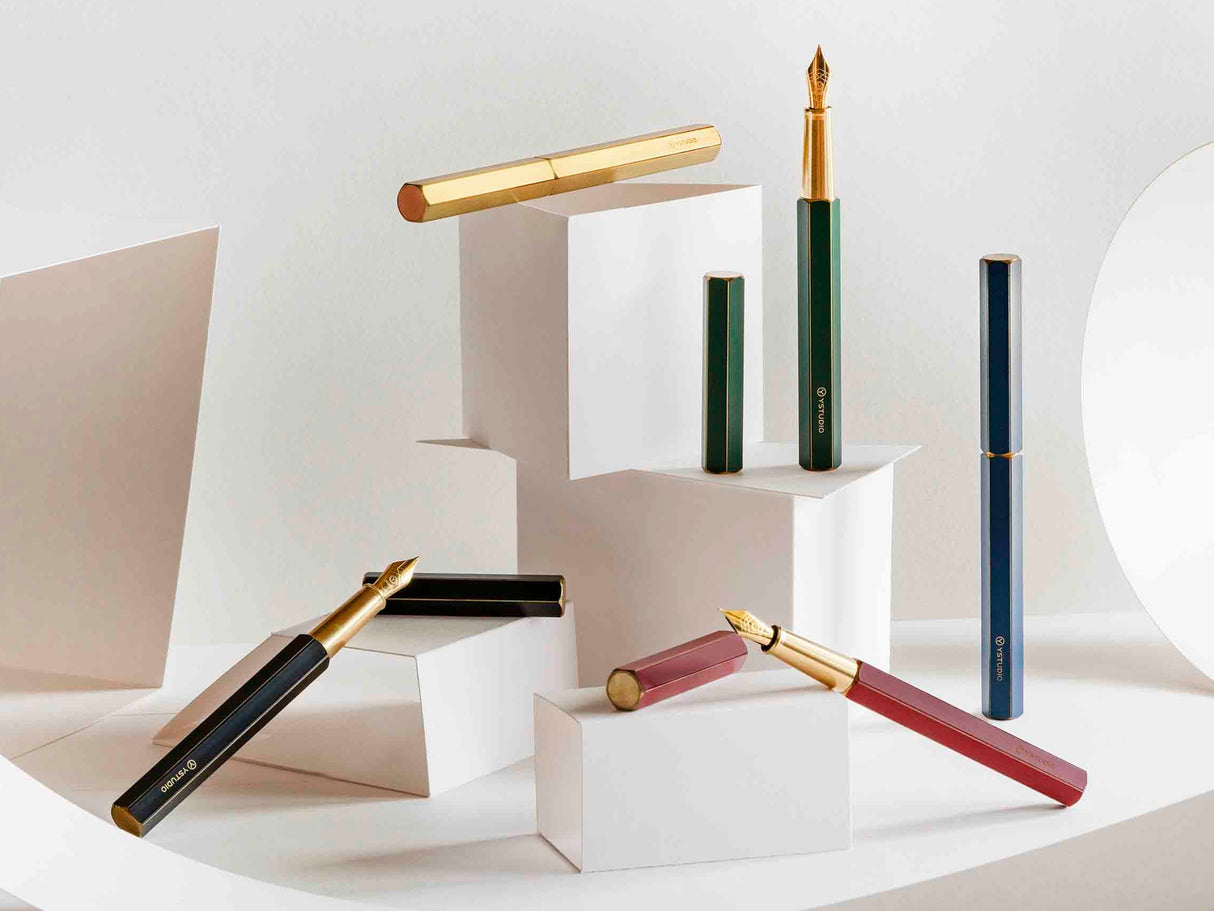 Ystudio Revolve Fountain Pen - Brass
